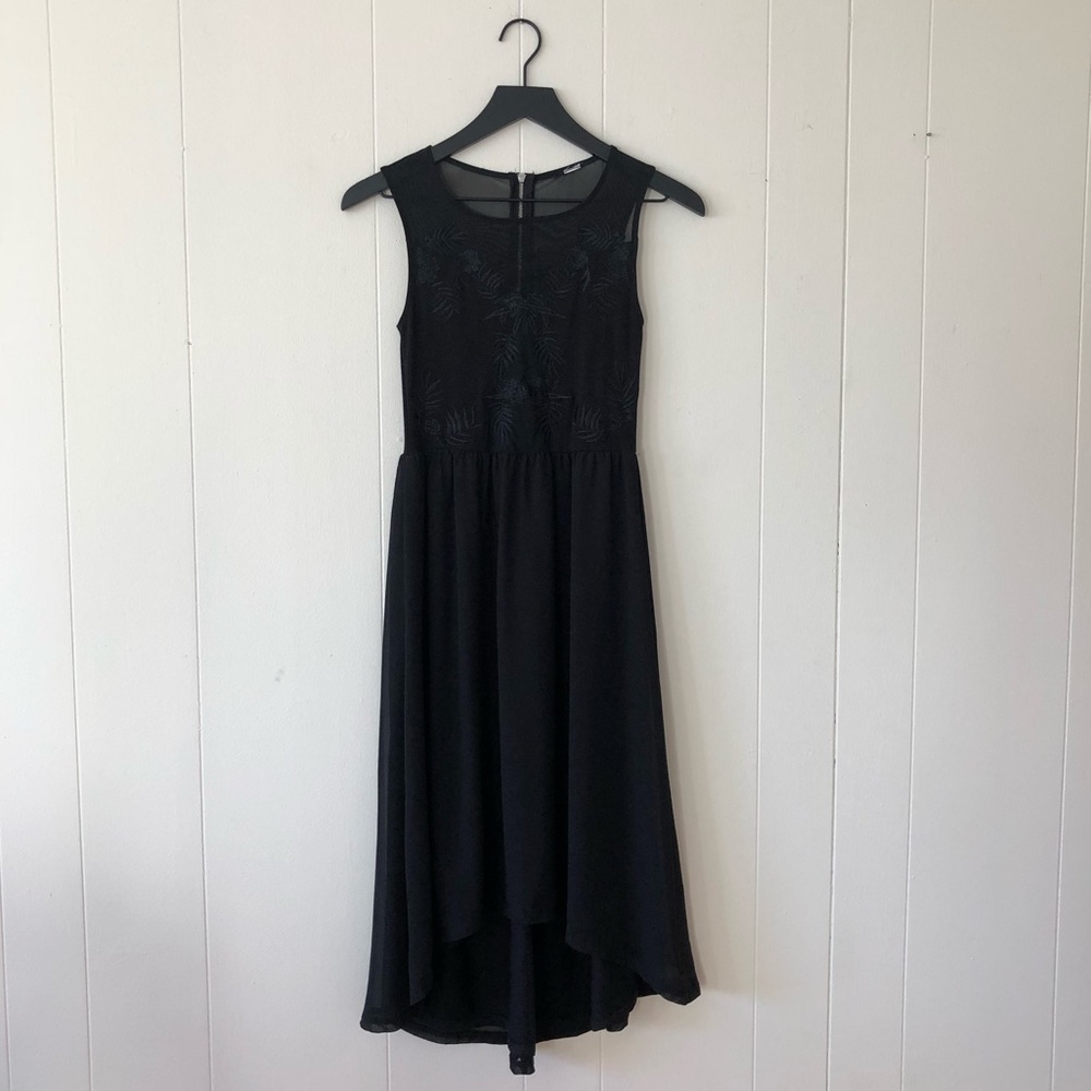H&M SEMI SHEER FLORAL EMBROIDERED DRESS